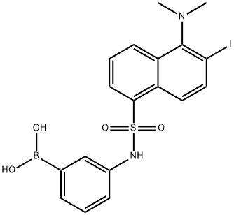 3-(5-dimethylamino-6-iodo-1-naphthalenesulfonamido)phenylboronic acid Structure