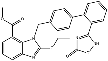 1H-BenziMidazole-7-carboxylic acid, 1-[[2'-(2,5-dihydro-5-oxo-1,2,4-oxadiazol-3-yl)[1,1'-biphenyl]-4-yl]Methyl] -2-ethoxy-, Methyl ester 구조식 이미지
