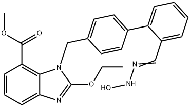 (Z)-Methyl 2-ethoxy-3-((2'-(N'-hydroxycarbaMiMidoyl)biphenyl-4-yl)Methyl)-3H-benzo[d] iMidazole-4-carboxylate 구조식 이미지