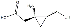 시클로프로판아세트산,1-아미노-2-(히드록시메틸)-,트랜스-(-)-(9CI) 구조식 이미지