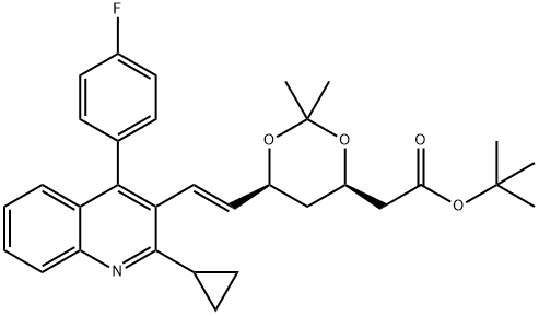 147489-06-3 (4R,6S)-6-[(1E)-2-[2-Cyclopropyl-4-(4-fluorophenyl)-3-quinolinyl]ethenyl]-2,2-dimethyl-1,3-dioxane-4-acetic acid tert-butyl ester