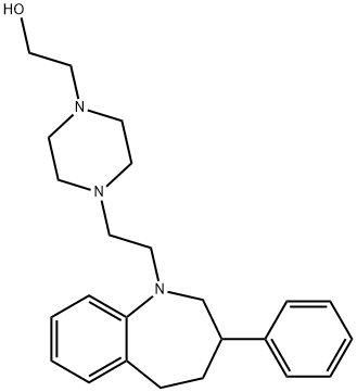 4-[2-(2,3,4,5-Tetrahydro-3-phenyl-1H-1-benzazepin-1-yl)ethyl]-1-piperazineethanol Structure