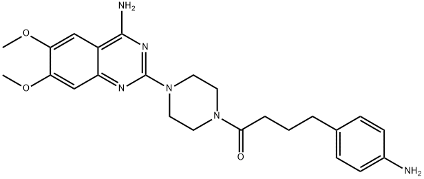 4-amino-6,7-dimethoxy-2-(4-(4-(4-aminophenyl)butanoyl)-1-piperazinyl)quinazoline 구조식 이미지