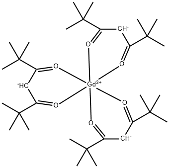 가돌리늄 트리(2,2,6,6-테트라메틸-3,5-헵탄디오네이트) 구조식 이미지