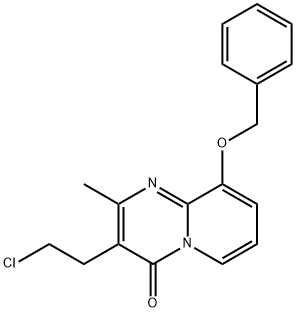 9-Benxyloxy-3-(2-Chloro ethyl)-2-methyl pyrido[1,2-a]pyrimidine-4-one 구조식 이미지