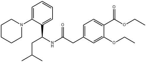 (+)-2-Ethoxy-4-(N-3-Methyl-1(S)-(2-(1-Piperidinyl)Phenyl)-Butyl)Carbamoylmethyl)  Structure