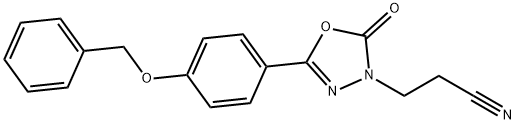 5-(4-(benzyloxy)phenyl)-3-(2-cyanoethyl)-1,3,4-oxadiazol-2(3H)-one 구조식 이미지
