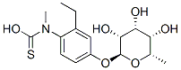 [[2-ethyl-4-[(2S,3R,4R,5S,6S)-3,4,5-trihydroxy-6-methyl-oxan-2-yl]oxy- phenyl]methylamino]methanethioic acid 구조식 이미지