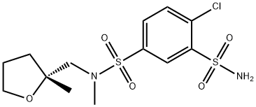 m-벤즈이소술폰아미드,4-클로로-N1-메틸-N1-(테트라하이드로-2-메틸푸르푸릴)-,(-)-(8Cl) 구조식 이미지