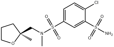 m-Benzenedisulfonamide, 4-chloro-N1-methyl-N1-(tetrahydro-2-methylfurfuryl)-, (+)- (8CI) 구조식 이미지