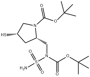 (2s,4s)-1-t-butoxycarbonyl-2-(N-T-butoxycarbonyl-N-sulfamoylamino)methyl-4-mercapto-pyrrolidine 구조식 이미지