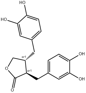 2,3-bis(3,4-dihydroxybenzyl)butyrolactone Structure