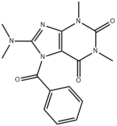 1H-Purine-2,6-dione,  7-benzoyl-8-(dimethylamino)-3,7-dihydro-1,3-dimethyl- Structure