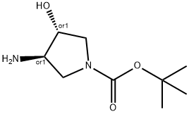 (3R,4R)-tert-Butyl 3-amino-4-hydroxypyrrolidine-1-carboxylate 구조식 이미지