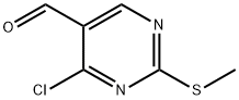 4-Chloro-2-(methylthio)pyrimidine-5-carboxaldehyde 구조식 이미지