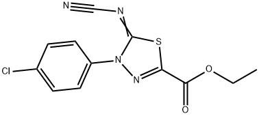 ETHYL 4-(4-CHLOROPHENYL)-5-CYANAMIDE-4,5-DIHYDRO-1,3,4-THIADIAZOLE-2-CARBOXYLATE 구조식 이미지