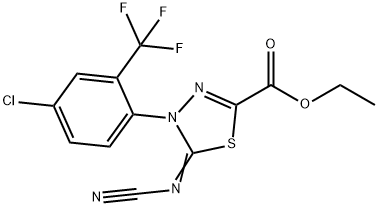 ETHYL 4-[4-CHLORO-2-(TRIFLUOROMETHYL)PHENYL]-5-CYA NAMIDE-4,5-DIHYDRO-1,3,4-THIADIAZOLE-2-CARBOXYLATE Structure