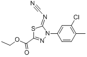 ETHYL 4-(3-CHLORO-4-METHYLPHENYL)-5-CYANAMIDE-4,5-DIHYDRO-1,3,4-THIADIAZOLE-2-CARBOXYLATE 구조식 이미지