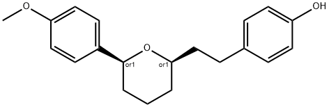 4-[2-[(2R,6S)-6-(4-methoxyphenyl)oxan-2-yl]ethyl]phenol 구조식 이미지