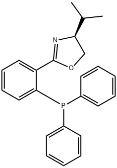 (4S)-(-)-4,5-DIHYDRO-2-[2'-(DIPHENYLPHOSPHINO)PHENYL]-4-ISOPROPYLOXAZOLE 구조식 이미지