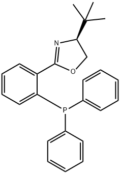 (4S)-tert-Butyl-2-[2-(diphenylphosphino)phenyl]-4,5-dihydrooxazole 구조식 이미지