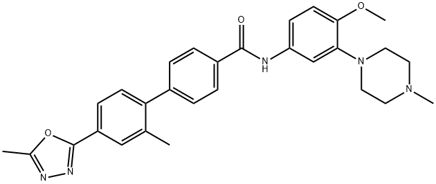 2'-METHYL-4'-(5-METHYL-[1,3,4]OXADIAZOL-2-YL)-BIPHENYL-4-CARBOXYLIC ACID [4-METHOXY-3-(4-METHYL-PIPERAZIN-1-YL)-PHENYL]-AMIDE Structure