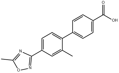 [1,1'-Biphenyl]-4-carboxylic acid, 2'-Methyl-4'-(5-Methyl-1,2,4-oxadiazol-3-yl)- Structure