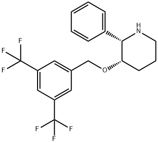 (2S,3S)-3-[[3,5-BIS(TRIFLUOROMETHYL)PHENYL]METHOXY]-2-PHENYLPIPERIDINE HYDROCHLORIDE Structure