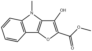 4H-Furo[3,2-b]indole-2-carboxylic  acid,  3-hydroxy-4-methyl-,  methyl  ester Structure
