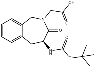 (S)-BOC-4-AMINO-2-CARBOXYMETHYL-1,3,4,5-TETRAHYDRO-2H-[2]-BENZAZEPIN-3-ONE Structure