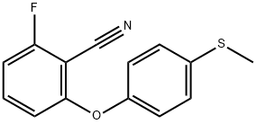 2-FLUORO-6-[4-(METHYLTHIO)PHENOXY]BENZONITRILE 구조식 이미지