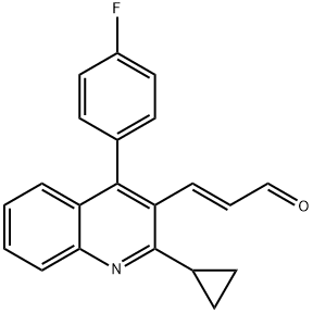 (E)-3-[2-Cyclopropyl-4-(4-fluorophenyl)-3-quinolinyl-2-propenal 구조식 이미지