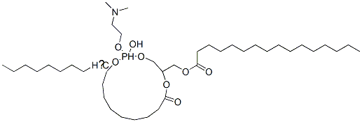 (R)-1-[[(hexadecanoyl)oxy]methyl]-4-hydroxy-8-methyl-3,5-dioxa-8-aza-4-phosphanon-1-yl oleate P-oxide 구조식 이미지