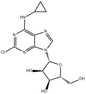 Adenosine, 2-chloro-N-cyclopropyl- Structure