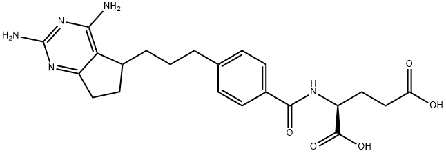 N-(4-(3-(2,4-diamino-6,7-dihydro-5H-cyclopenta(d)pyrimidin-5-yl)propyl)benzoyl)glutamic acid Structure