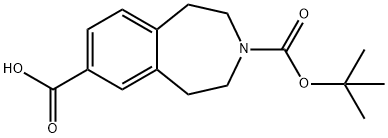 3-(TERT-BUTOXYCARBONYL)-2,3,4,5-TETRAHYDRO-1H-BENZO[D]AZEPINE-7-CARBOXYLIC ACID 구조식 이미지