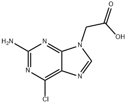 2-AMINO-6-CHLORO-9H-PURINE-9-ACETIC ACID 구조식 이미지