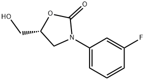 (R)-3-(3-플루오로페닐)-5-(하이드록시메틸)옥사졸리딘-2-온 구조식 이미지