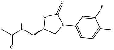 (S)-N-[3-(3-FLUORO-4-IODO-PHENYL)-2-OXO-OXAZOLIDIN-5-YLMETHYL]-ACETAMIDE 구조식 이미지