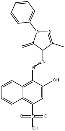 4-[[(4,5-Dihydro-3-methyl-5-oxo-1-phenyl-1H-pyrazol)-4-yl]azo]-3-hydroxy-1-naphthalenesulfonic acid Structure