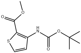 3-tert-부톡시카르보닐라미노-티오펜-2-카르복실산메틸에스테르 구조식 이미지