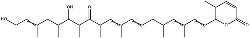 6-[(1E,3E,7E,9E,17E)-14,19-dihydroxy-3,5,9,11,13,15,17-heptamethyl-12- oxo-nonadeca-1,3,7,9,17-pentaenyl]-5-methyl-5,6-dihydropyran-2-one Structure