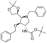 Carbamic acid, 5-(2,2-dimethyl-1,3-dioxolan-4-yl)-4-(phenylmethoxy)-1-(phenylmethyl)-3-pyrrolidinyl-, 1,1-dimethylethyl ester, 3S-3.alpha.,4.beta.,5.alpha.(R*)- Structure