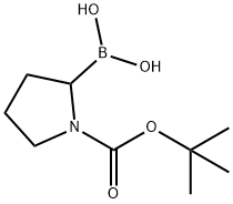 2-Borono-1-pyrrolidinecarboxylicacid1-(1,1-dimethylethyl)ester 구조식 이미지