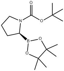 (S)-tert-Butyl 2-(4,4,5,5-tetramethyl-1,3,2-dioxaborolan-2-yl)pyrrolidine-1-carboxylate 구조식 이미지