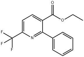 3-PYRIDINECARBOXYLIC ACID, 2-PHENYL-6-(TRIFLUOROMETHYL)-, ETHYL ESTER Structure
