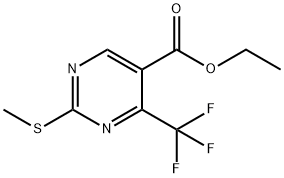 ethyl 2-(methylsulfanyl)-4-(trifluoromethyl)pyrimidine-5-carboxylate 구조식 이미지