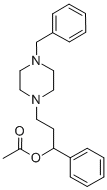 알파-페닐-4-(페닐메틸)-1-피페라진프로판올아세테이트(에스테르) 구조식 이미지