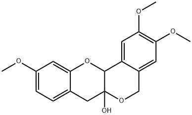 5,12a-Dihydro-2,3,10-trimethoxy-[2]benzopyrano[4,3-b][1]benzopyran-6a(7H)-ol 구조식 이미지