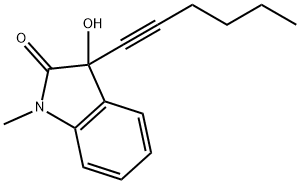 1-methyl-3-(1-hexynyl)-3-hydroxy-2-indolinone Structure